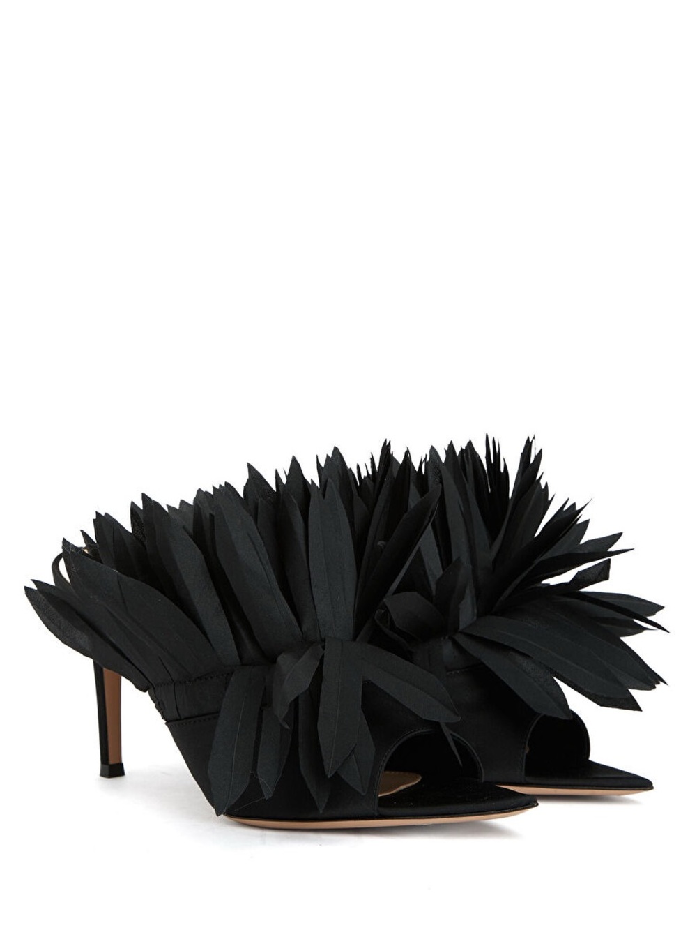 Gianvito Rossi Daniah Crepe Satin Mules Size 37.5 NIB